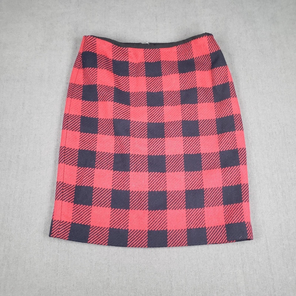 Talbots Buffalo Plaid Straight Pencil Skirt Size 6 Wool Blend Y2K